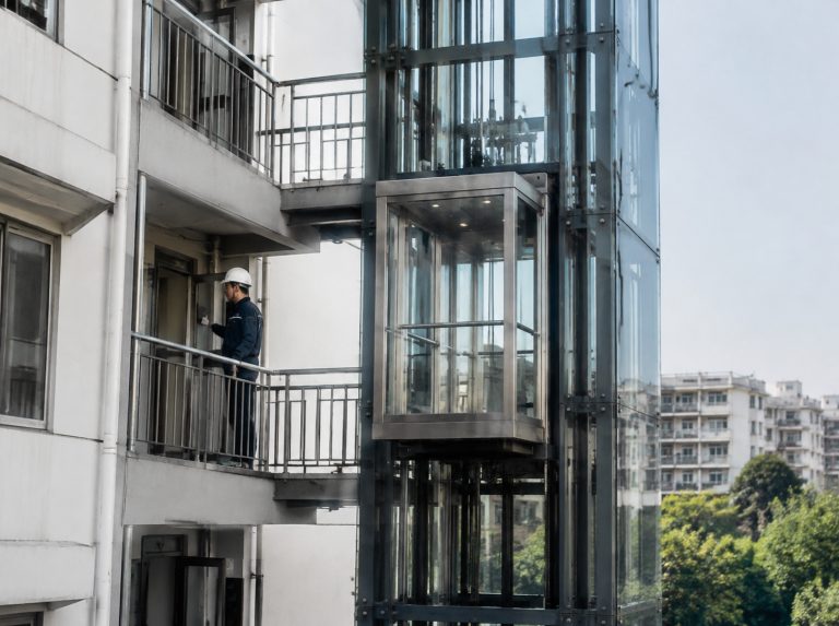 陇南旧楼加建观光电梯